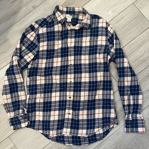 Crewcuts Blue and White Flannel Button Down Shirt Size 14